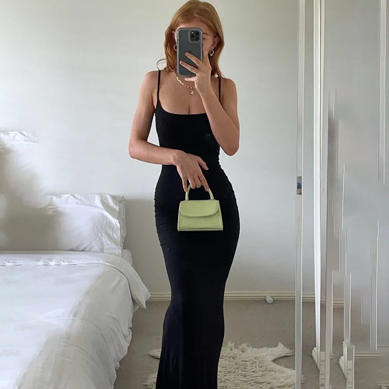 Solid Colour Slim Camisole Dress