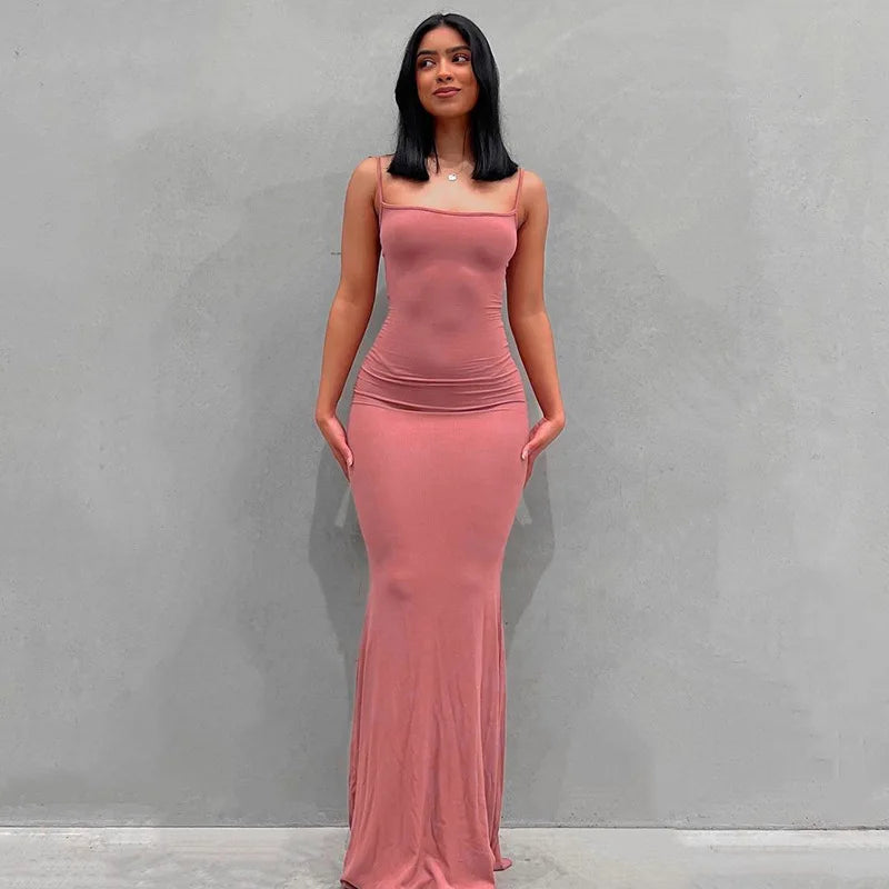 Solid Colour Slim Camisole Dress