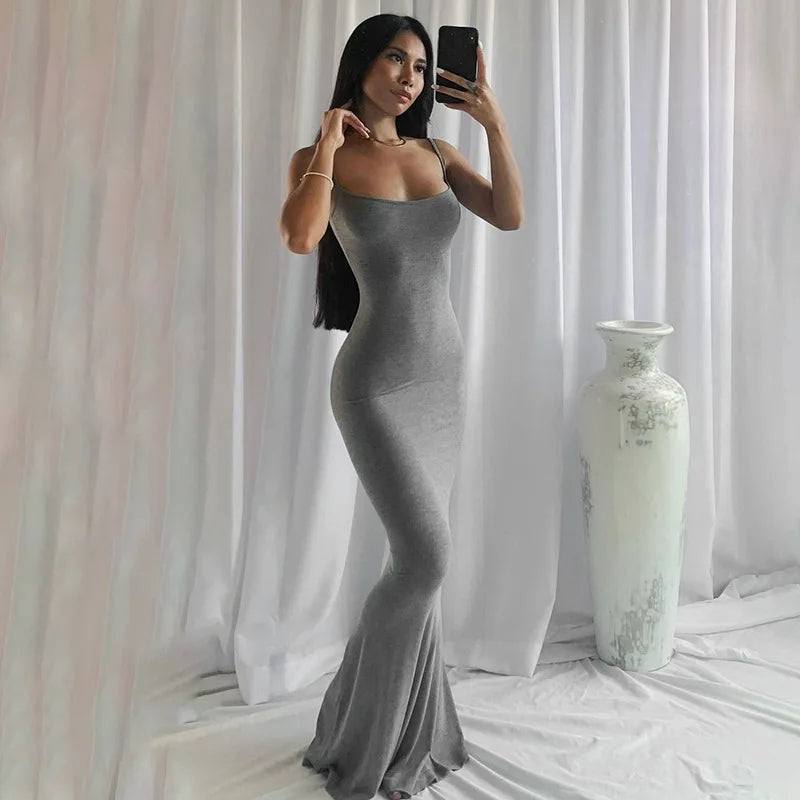 Solid Colour Slim Camisole Dress
