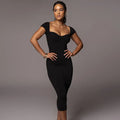 Crochet Knit Evening Midi Dress