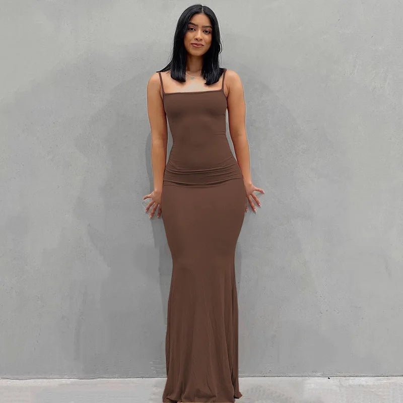 Solid Colour Slim Camisole Dress