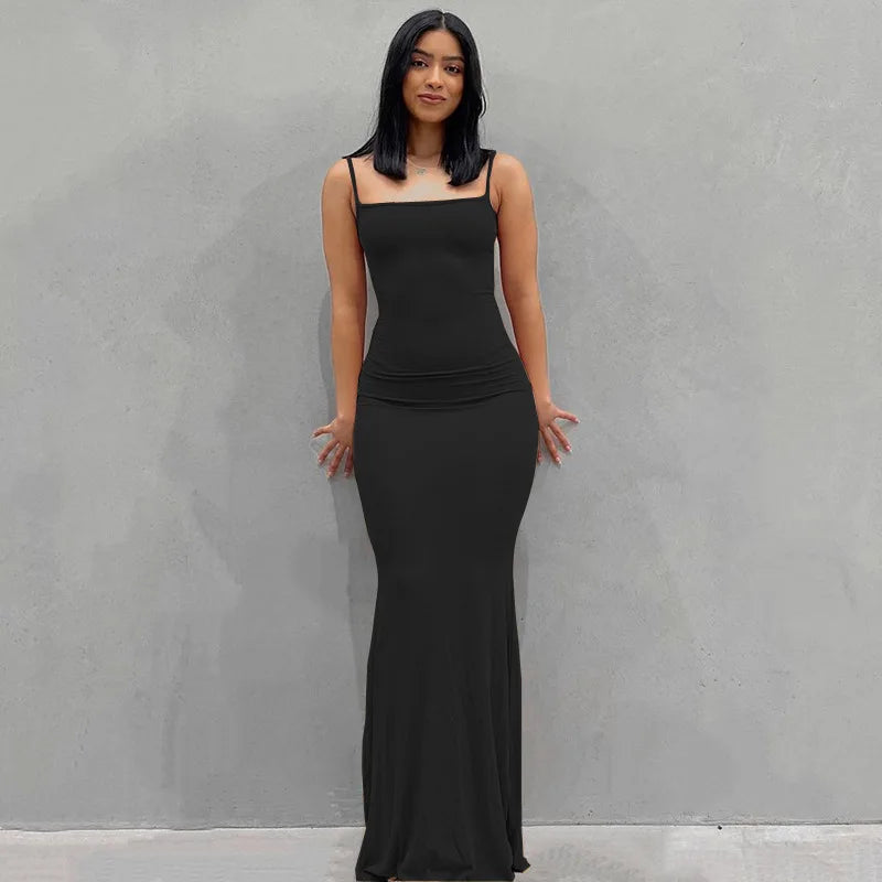 Solid Colour Slim Camisole Dress