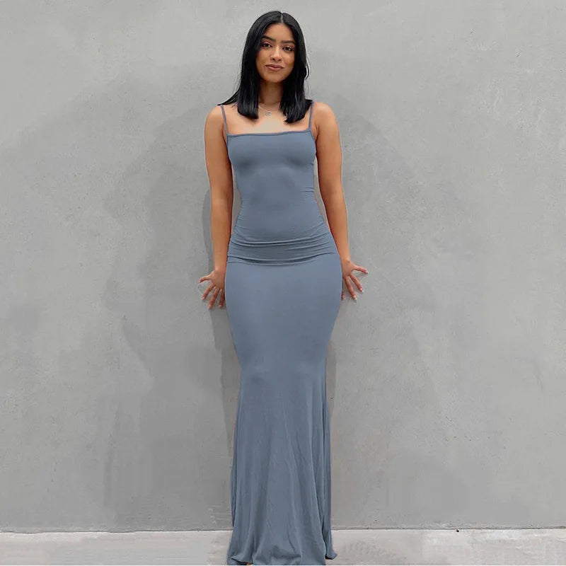 Solid Colour Slim Camisole Dress